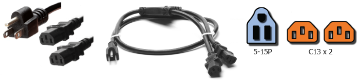 5-15p to c13 splitter cords