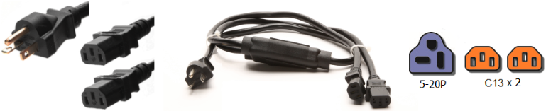 5-20p to c13 splitter cords