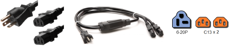 6-20p to c13 splitter cords