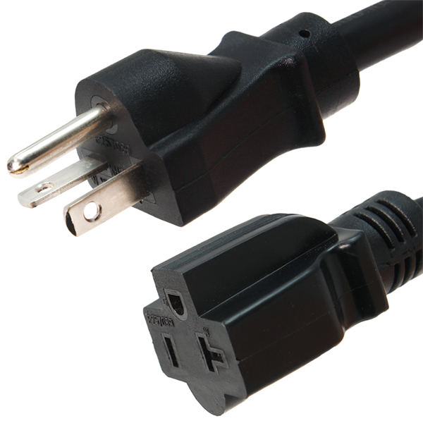 NEMA 5-20P to 5-20R Power Cord - 25 Foot 20 Amp 125V