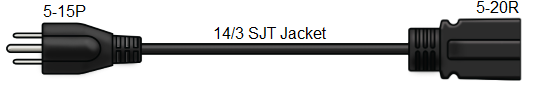 5-15P to 5-20R Power Cord