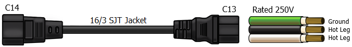 C14 to C13 13A Power Cable