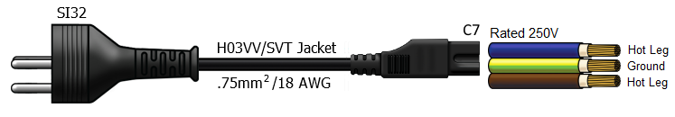 S132 to C5 Power Cord
