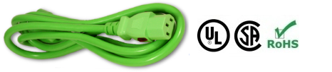 Green Auto-lock c14 to c13 power cable