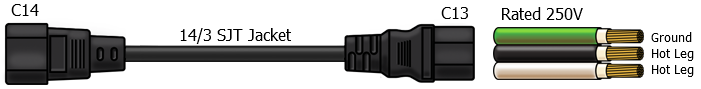 c14 to c13 15a power cable