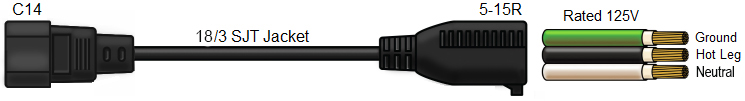 c14 to 5-15r power cable