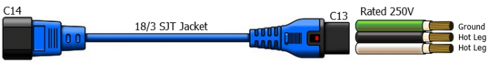 blue iec locking power cords