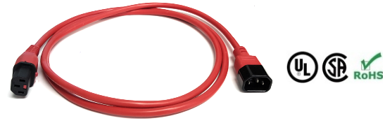 red c14 to locking c13 power cable