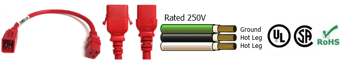 Red P-lock c20 to c19 power cable